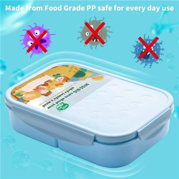 Leakproof bento lunch box with compartments microwave safe container for kids - Picture 5 of 7